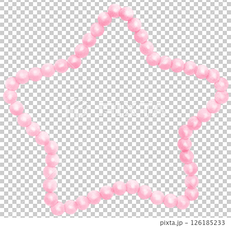Retro Pink Pearl Frame Star Shape watercolor 126185233