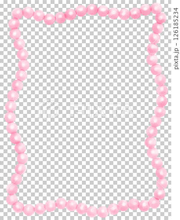 Retro Pink Pearl Frame Wavy Rectangle shape watercolor 126185234