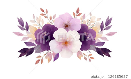 greeting card with watercolor flowers handmade 126185627