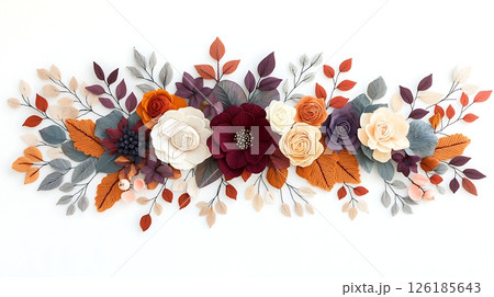 floral arrangement with roses, lilies and berries 126185643