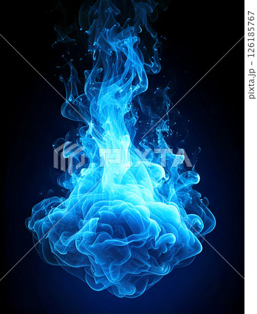 蒼く燃える魔力の火球が浮かぶ幻想世界 蒼く燃える魔力の火球が浮かぶ幻想世界 126185767