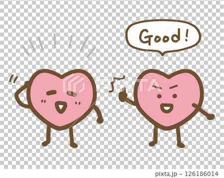 褒められて自己肯定感が上がるハートのキャラクター 126186014