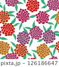 少し毒々しい花柄シームレスパターン 126186647