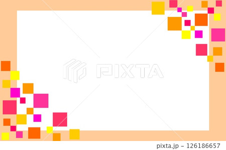 幾何学模様　フレーム　四角形　ホワイトスペース　オレンジ色 126186657