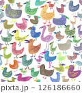 カラフルな鳥のシームレスパターン 126186660