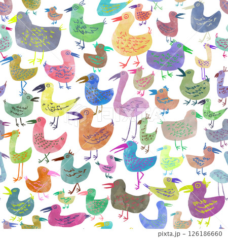 カラフルな鳥のシームレスパターン 126186660