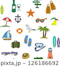 夏のバケーションモチーフシームレスパターン 126186692