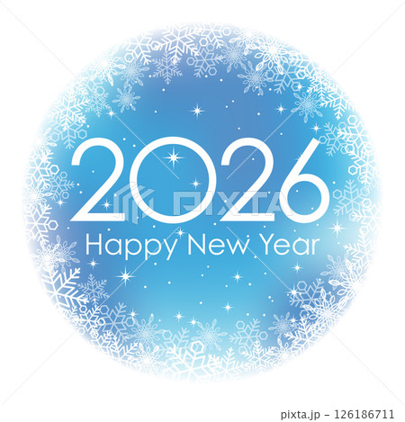 2026年　雪の背景の新年のシンボル 126186711