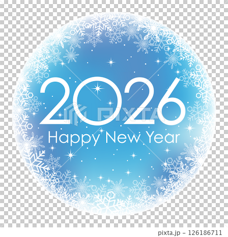 2026年　雪の背景の新年のシンボル 126186711