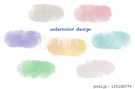 カラフルな水彩の吹き出し　あしらいのベクターイラストセット 126186774