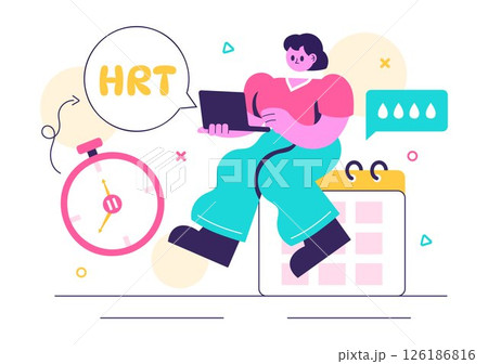 Vector Illustration of HRT or Hormone Replacement Therapy Acronym Featuring Hormone Medication and Medical Treatment in a Healthcare Background Vector Illustration of HRT or Hormone Replacement Therapy Acronym Featuring Hormone Medication and Medical Treatment in a Healthcare Background 126186816