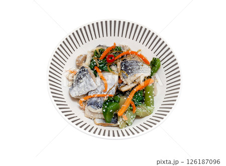 ニシンと菜の花の和え物（酢漬け）【白背景・切り抜き】 126187096