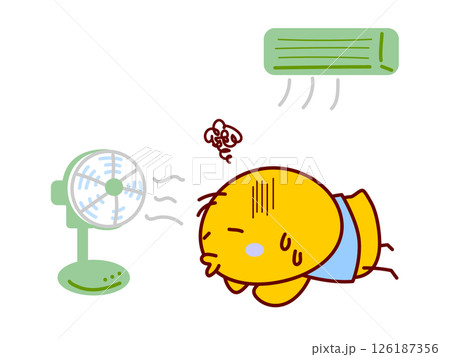 夏バテしているひよこ 126187356