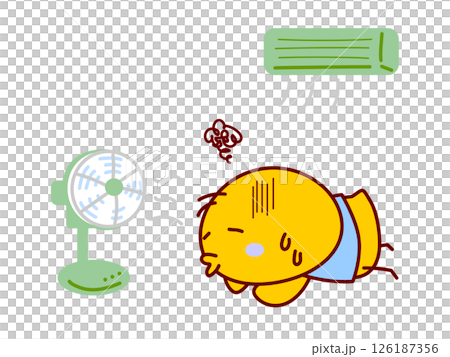 夏バテしているひよこ 126187356