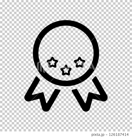 星が書かれたメダルのアイコンイラスト 126187414