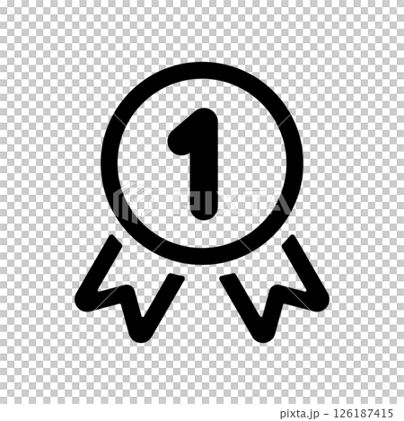 数字の1が書かれたメダルアイコンイラスト 126187415