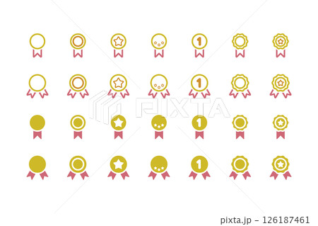 金のメダルのアイコンイラストセット 126187461