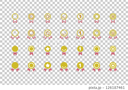 金のメダルのアイコンイラストセット 126187461