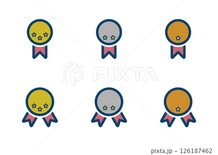 金銀銅のメダルのアイコンイラストセット 126187462