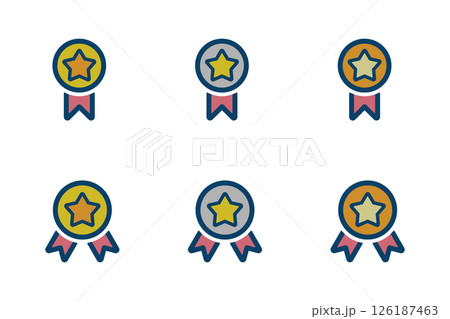 金銀銅のメダルのアイコンイラストセット 126187463