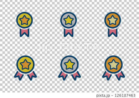 金銀銅のメダルのアイコンイラストセット 126187463