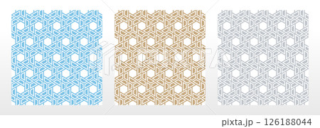 Set of abstract geometric patterns. Seamless vector backgrounds. Colored ornaments Graphic modern patterns Simple lattice graphic design 126188044