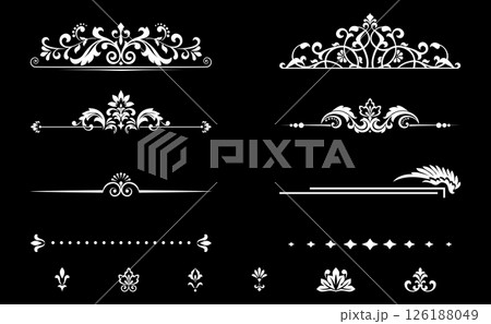 Vintage set. Floral elements for design monograms, invitations, frames, menus and labels. Graphic design of the website, cafes, boutiques, hotels, wedding invitations. 126188049