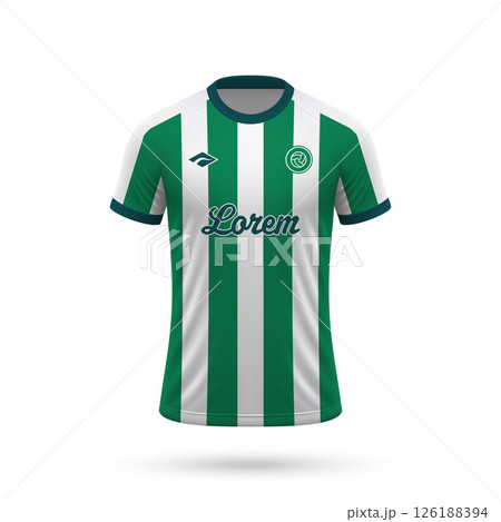 3d realistic soccer jersey in Juventude style, football club shirt template 3d realistic soccer jersey in Juventude style, football club shirt template 126188394