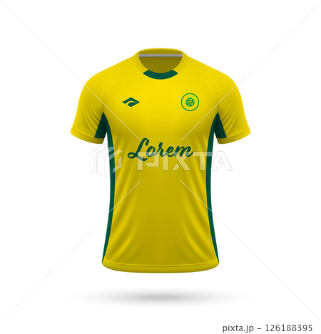 3d realistic soccer jersey in Mirassol style, football club shirt template 3d realistic soccer jersey in Mirassol style, football club shirt template 126188395