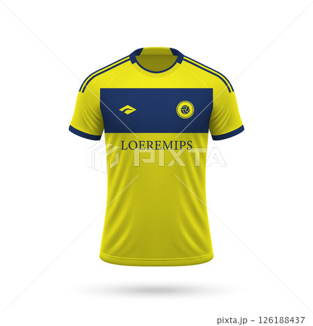 3d realistic soccer jersey in Nashville style, football club shirt template 126188437
