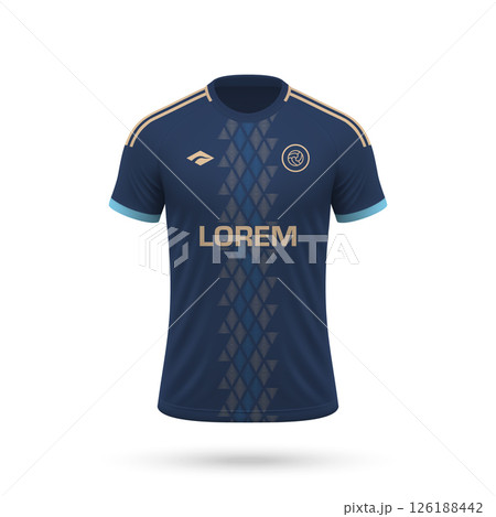 3d realistic soccer jersey in Philadelphia style, football club shirt template 3d realistic soccer jersey in Philadelphia style, football club shirt template 126188442