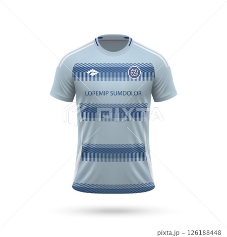 3d realistic soccer jersey in Kansas City style, football club shirt template 3d realistic soccer jersey in Kansas City style, football club shirt template 126188448