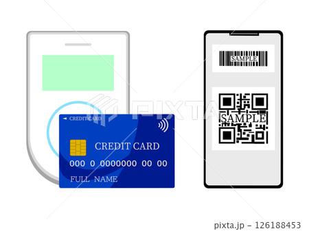 クレジットカードのタッチ決済とQRコード決済で買い物する 126188453