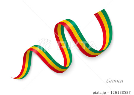 Guinea flag ribbon waving national colors Guinea flag ribbon waving national colors 126188587