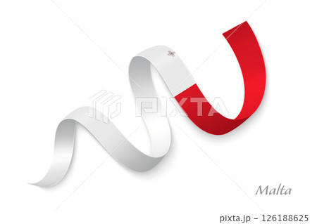 Malta flag ribbon waving national colors 126188625
