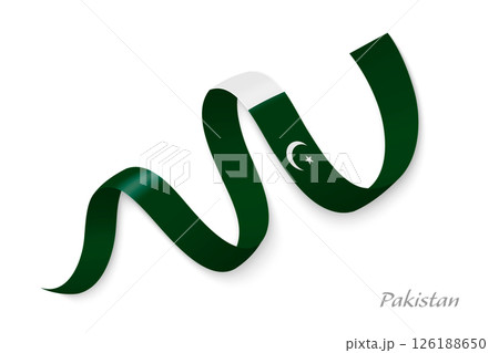 Pakistan flag ribbon waving national colors Pakistan flag ribbon waving national colors 126188650
