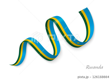 Rwanda flag ribbon waving national colors Rwanda flag ribbon waving national colors 126188664