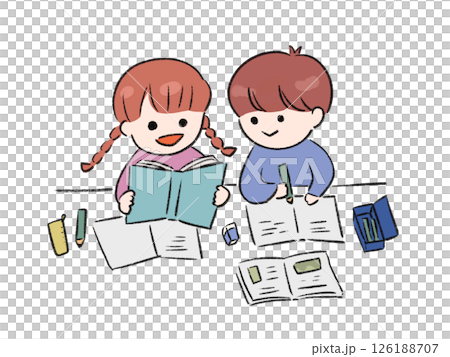 學生一邊查閱教科書,一邊互相諮詢,解決問題 學生一邊查閱教科書,一邊互相諮詢,解決問題 126188707