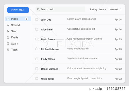 Email Dashboard with Organized Inbox and Sorting Features Email Dashboard with Organized Inbox and Sorting Features 126188735
