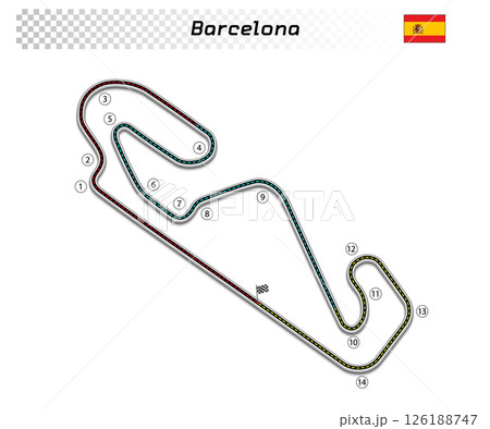 Barcelona circuit for motorsport and autosport 126188747