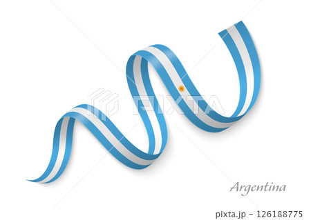 Argentina flag ribbon waving national colors Argentina flag ribbon waving national colors 126188775