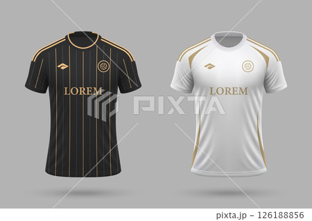3d realistic soccer home and away jersey in Los Angeles style, football kit template 126188856