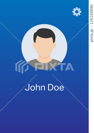 User Profile Screen with Avatar, Username, and Settings Button User Profile Screen with Avatar, Username, and Settings Button 126188890
