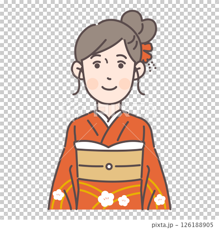 笑顔の振袖の女性 126188905