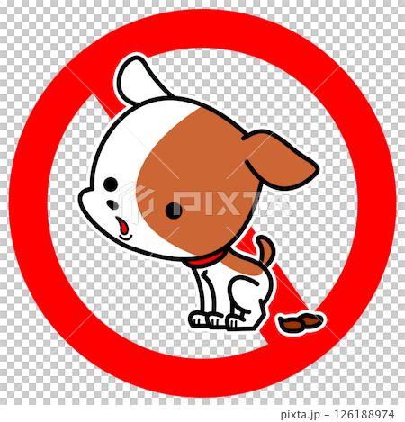 Dog poop prohibited sign ② Dog poop prohibited sign ② 126188974