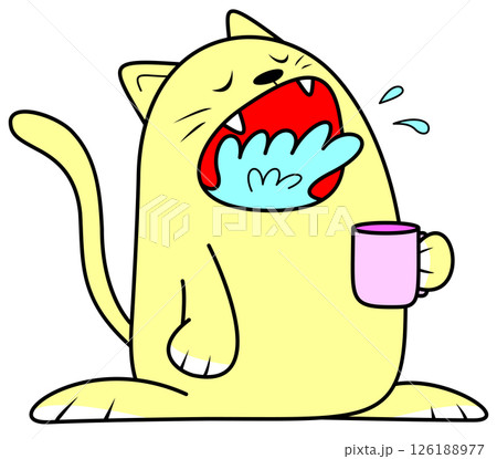 うがいをする猫 126188977