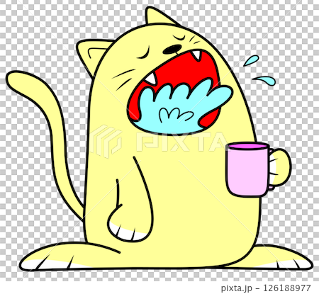 うがいをする猫 126188977