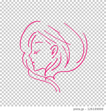 A woman in profile, wrapped in kindness - a simple and beautiful line drawing illustration A woman in profile, wrapped in kindness - a simple and beautiful line drawing illustration 126189009