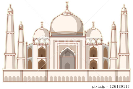 Elegant Vector Illustration of Taj Mahal Elegant Vector Illustration of Taj Mahal 126189115