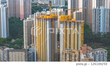 May 11 2025 Construction Amidst Urban Residential Buildings in a Modern City 126189250